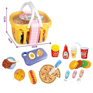 Ensemble de jouets à découper pour enfants, thème Hamburger, fruits de mer et légumes, 18-20 pièces avec panier de dessin animé, jouet éducatif pour jeu d'imitation alimentaire, cadeau - Product Image 5
