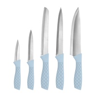 Ensemble de couteaux de cuisine Fulwin 6 pièces, professionnels, écologiques, durables, en acier inoxydable, couteau Santoku, poignées TPR ambidextres
