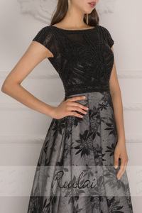 Ruolai مثير سكوب الرقبة الظهر فستان المساء مطرز يزين بالخرز قطار الاجتياح حزب اللباس للنساء - Product Image 5