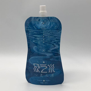 Emballage en aluminium de 300ml à impression personnalisée, sac durable et étanche, pochette à bec debout pour jus d'eau minérale - Product Image 1