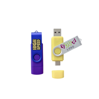 Clé USB rotative OTG 2-en-1 haute vitesse pour téléphone portable et ordinateur, double usage, 128 Mo-128 Go, lecteur USB universel TYPE-C pour ordinateur