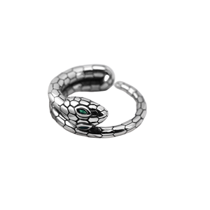 Tendance rétro personnalité Thai argent <span class=keywords><strong>esprit</strong></span> serpent forme ouverture bague hommes femmes bijoux fiançailles mode inspiré Joker - Product Image 1