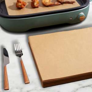 Papel de Hornear Precortado Antiadherente y Resistente a la Grasa, Blanco o Kraft, de 30*20cm, para Hornear Galletas, Pan, Empacar Carne - Product Image 2