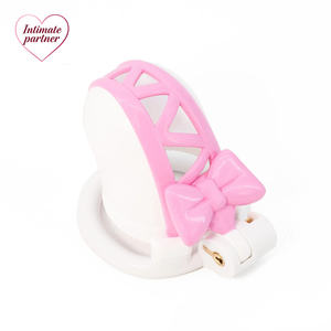 กรงพรหมจรรย์สีชมพูแบบสองสีสำหรับผู้ชาย พร้อมกุญแจล็อคแบบสองสี อุปกรณ์ล็อคสำหรับผู้ชาย ป้องกันการหลุดรอดและการงัดแงะ - Product Image 5