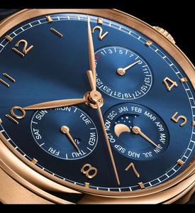 Montre de luxe sportive en alliage noir pour homme, style international, à quartz, avec verre, décontractée, classique, bracelet en cuir IWCs - Product Image 3