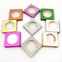 Boîte d'emballage en carton ondulé à sept compartiments pour faux cils, couleur unie, vide, pour cosmétiques, vente en gros