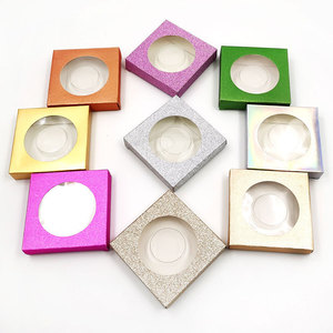 Caja de embalaje de tarjeta de pestañas de cartón corrugado de siete pares al por mayor, bandeja de cajas de pestañas postizas vacías de Color sólido para cosméticos - Product Image 3