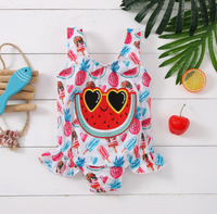Maillot de bain une pièce imprimé pastèque sans manches pour filles et enfants – Nouvelle collection tendance