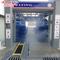 FLYING Máquina de Lavado de Coches Comercial Totalmente Automática con Túnel de Transporte de Placa Plana Única Eléctrico, de Acero Inoxidable, para Uso en Gasolineras