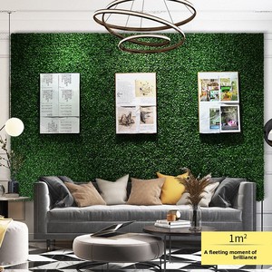 Decoración de Pared con Plantas Artificiales, Flores y Hierba de Plástico, Estilo Simple, Fondo Rojo, para Arreglos de Paisajismo - Product Image 4