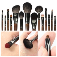 Pinceaux de maquillage pour le visage en poils de chèvre, marque ZhengHe, petit MOQ, nouvelle collection, vente en gros, haute qualité, étiquette privée, ensemble de 14 pièces