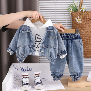Abito Casual a tre pezzi per bambini 1-5 <span class=keywords><strong>anni</strong></span> con motivo a cartone animato giacca in jeans e Outwear perfetto abito da <span class=keywords><strong>bambino</strong></span> - Product Image 6