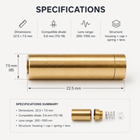 22.5*7.5mm 5.6mm boîtier de Diode Laser coque ressort avec métal 200nm-1100nm lentille de collimation bricolage pour Module LD Module Laser