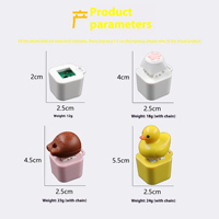 Porte-clés LED lumineux et sonore anti-stress, rechargeable, design lézard, grenouille, canard, pendentif sensoriel sonore