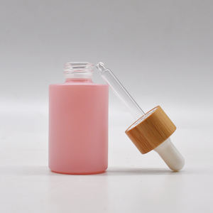 Botella de Vidrio Vacía de 30 ml con Tapa de Bambú, Estilo Macaron, Hombro Plano, con Gotero, para Esencia Exfoliante - Product Image 4