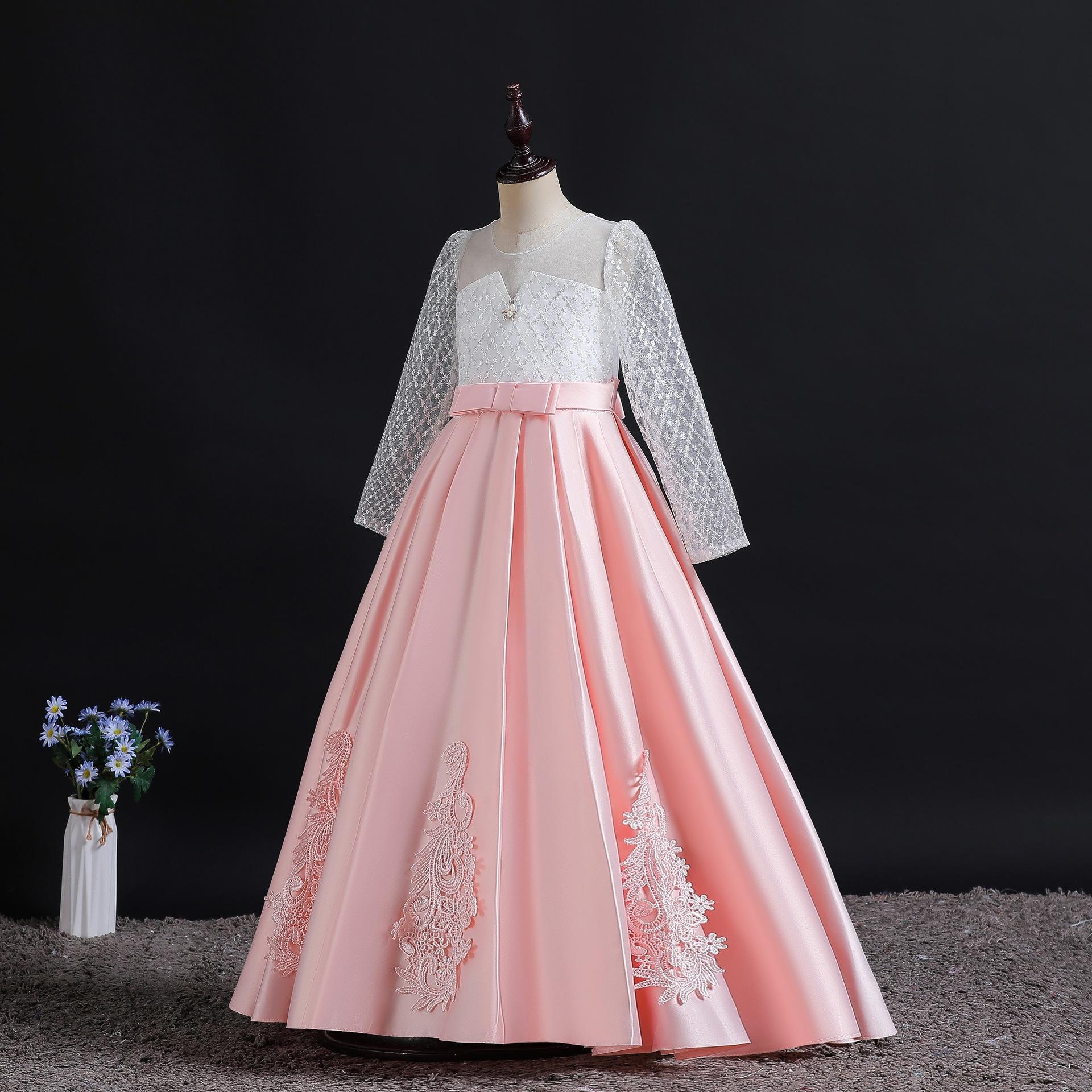 2025 Adolescentes rosa Vestido Crianças Roupas para Menina