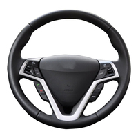 Housse de volant de voiture en fibre de carbone et cuir microfibre pour Hyundai Veloster 2011 2013 2012 2014 2015 2016 2017 2018