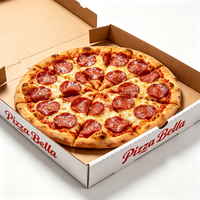 Boîte à pizza biodégradable personnalisée de haute qualité, prix d'usine, vente en gros, boîte à pizza en carton de qualité supérieure, impression personnalisée, qualité alimentaire