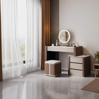 Meubles-lavabos haut de gamme modernes européens en bois massif écologiques avec miroirs éclairés réglables, taille et couleur personnalisables pour chambre et salon