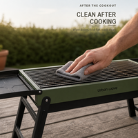 Barbecue portable pliable en charbon de bois réglable pour camping, voyage et usage domestique, avec grille épaissie