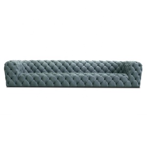 <span class=keywords><strong>Canapé</strong></span> <span class=keywords><strong>Chesterfield</strong></span> <span class=keywords><strong>convertible</strong></span> en velours capitonné en forme de L, contemporain et luxueux, pour salon - Product Image 6