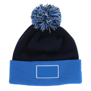 Bonnet d'hiver unisexe personnalisé en tricot avec pompon, doux et chaud, en acrylique, à revers, pour les sports de plein air et les tenues décontractées - Product Image 1