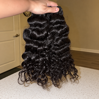Lots de Cheveux Naturels Ondulés, Cheveux Humains Bruts à Cuticules Intactes, Tissage de Cheveux Noir Naturel, Fournisseur en Gros