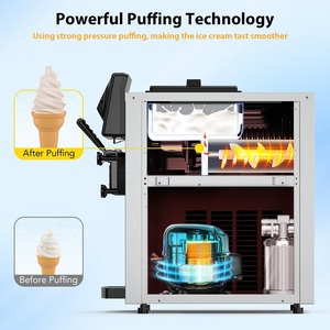 PioneerWorks Commercial <b>Ice</b> Maker 5.3/7.4 Gal/Hour LED Display <b>Machine</b> 3 Flavors Soft <b>Ice</b> for Restaurants "soft Serve <b>Ice</b> - Product Image 1