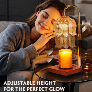 Lampe d'aromathérapie LED moderne <span class=keywords><strong>en</strong></span> verre réglable pour bougie, lampe <span class=keywords><strong>de</strong></span> chevet avec alimentation par batterie pour salon - Product Image 2