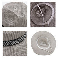 Chapeaux de cowboy en paille tressée respirante à large bord, broderie personnalisée, vente en gros OEM, couvre-chefs d'été