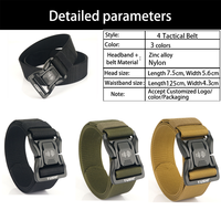 Ceinture tactique en nylon et alliage élastique personnalisée pour homme, résistante à l'usure, boucle à verrouillage automatique, style sportif, nouvelle vente en gros