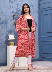 Womens Breathable Printed <b>Silk</b> Kimono Floral Long Open Front Batwing Sleeves Tie Waist Elegant Casual A-Line Resort Wear - Product Image 3