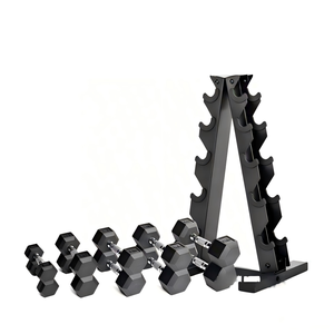 Venta Directa de Fábrica: Juego de Mancuernas Hexagonales con Soporte, 150 lbs, 5 lb, 10 lb, 15 lb, 20 lb, 25 lb, Mancuernas Hexagonales de Goma - Product Image 3