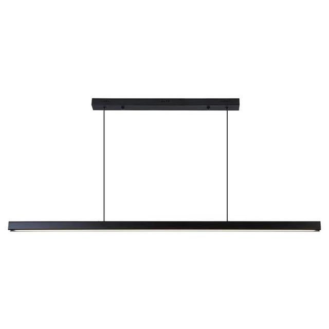 Linear Chandelier LED Black Pendant Light Bar Minimalist Hanging Ceiling Lamp Kitchen Long Strip for Office Dining Dining Room