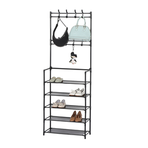 Organizador de zapatos independiente de 5 niveles, <span class=keywords><strong>perchero</strong></span>, ganchos desmontables para entrada, dormitorio, armario, para sala de estar, bolsa para zapatos y sombreros - Product Image 6