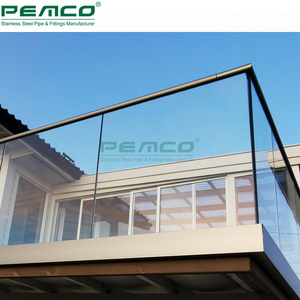 Balaustrada De Vidro Sem Moldura Corrimãos Varanda Alumínio U Canal Vidro Trilhos Deck Design De Trilhos De Vidro - Product Image 5