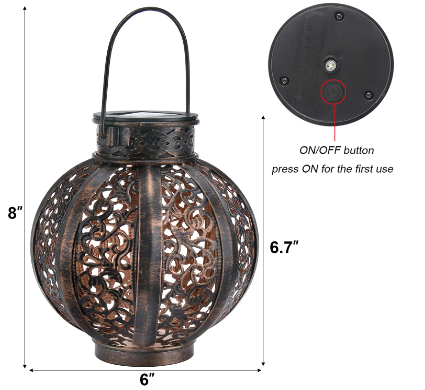 Подвесные солнечные фонари в стиле ретро, фонари с ручкой, уличные садовые лампы на солнечной батарее для украшения двора, дерева, забора, внутреннего дворика, коричневого и белого цветов