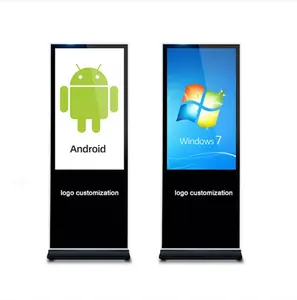 Floor Stand 49 55 "450 lêndeas LED Backlight Vertical Interativo Touch Digital Signage Totem Tela LCD Quiosque Publicidade Display