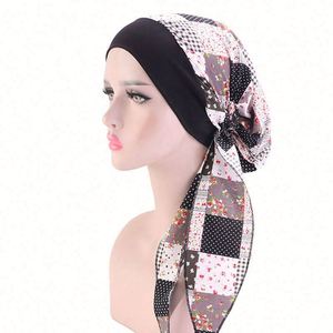 Wholesale Pastoral Style Printed Cotton Chemotherapy African <b>Cap</b> Ladies Elastic Headband Hooded <b>Hijab</b> <b>Caps</b> Turban - Product Image 6