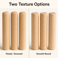 Chevilles en bois cannelées, connecteurs en bois naturel, chevilles pour l'assemblage d'accessoires de meubles