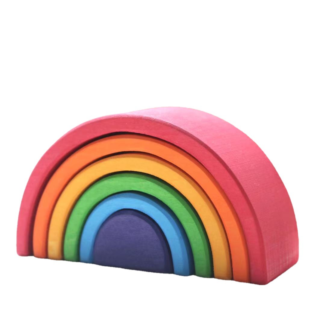 Высококачественные деревянные радужные блоки для снятия стресса, милые радужные игрушки мини-размера, деревянные игрушки для детей, подарки для взрослых
