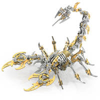 454 pièces de puzzle en métal 3D en forme de scorpion, kit de modèle coloré pour cadeaux et décoration