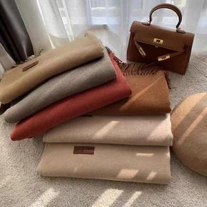 وشاح صوف طويل عالي الجودة دافئ من الكشمينة وشاح بشراشيب للنساء - Product Image 2