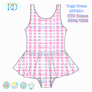 <span class=keywords><strong>Maillot</strong></span> <span class=keywords><strong>de</strong></span> <span class=keywords><strong>bain</strong></span> une pièce à volants pour bébés filles, <span class=keywords><strong>maillot</strong></span> <span class=keywords><strong>de</strong></span> <span class=keywords><strong>bain</strong></span> imprimé pour tout-petits avec jupe, protection solaire, respirant, en nylon et élasthanne, OEM - Product Image 3