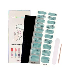 Beautysticker Self Adhesive Gel Nail Stickers Hot Sale New Plastic Vacuum Bag Fashionable semi cured gel nail sticker
