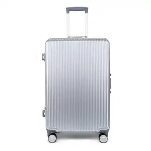 Exclusive Designer Aluminum Narrow Frame Suitcase Hard Shell ABS PC Trolley Travel Suitcases Luggage Set