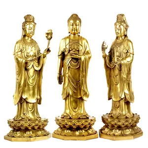 Escultura de bronce de estatua religiosa de tamaño real de Buda personalizada de fábrica Virgen María