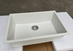 للبيع بالجملة حوض مطبخ بلؤلؤ فردي متتالي 29 بوصة حوض مطبخ أبيض تحت جبل 73x46 مع قسمين لفصل الأطباق - Product Image 5