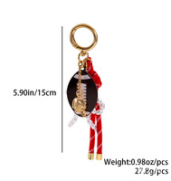 Porte-clés en corde tressée de nylon avec nœud perlé pour balles de golf, football, soccer, rugby, pickleball, raquettes de tennis et raquettes de pickleball