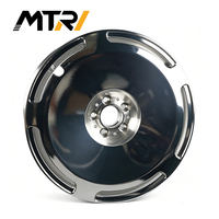 MTRI Silent Glide EV 20x8.5 Jante en alliage d'aluminium forgé, nouveau fini argent brossé, à disque aérodynamique rainuré, faible dragage
